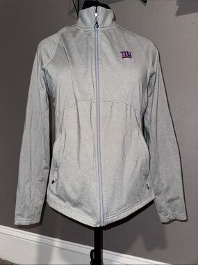 Women's Light Gray Full-Zip Jacket with NY Giants Team Logo